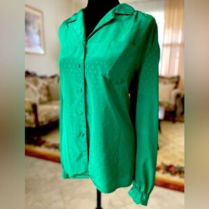 Vintage Kelly Green Blouse